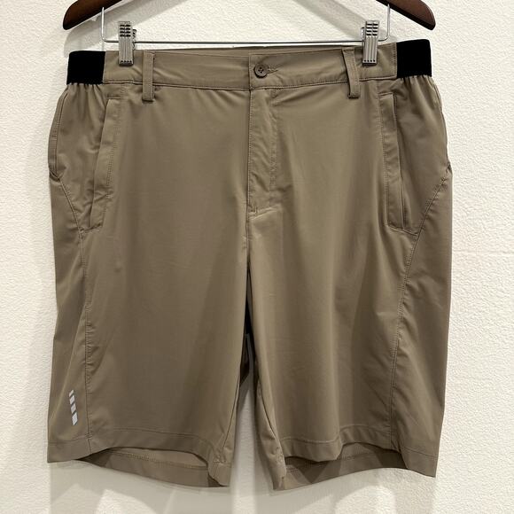 TRR OutdoorSports Mens Tan Shorts Size 34 Stretch Outdoor Hiking Camping EUC - Picture 1 of 7
